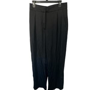 Abercrombie & Fitch Black Straight Leg Satin Pants